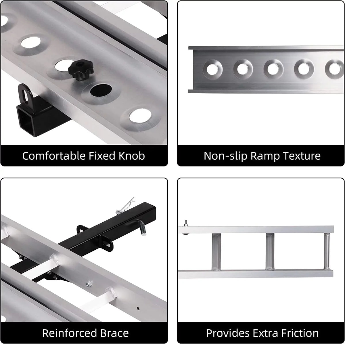 Loading Scooter Aluminum Bike receiver with Hauler Dirt Carrier Carrier Trailer Ramp, Motorcycle Rack 2" Hitch-Mounted Motorcycle Hitch
