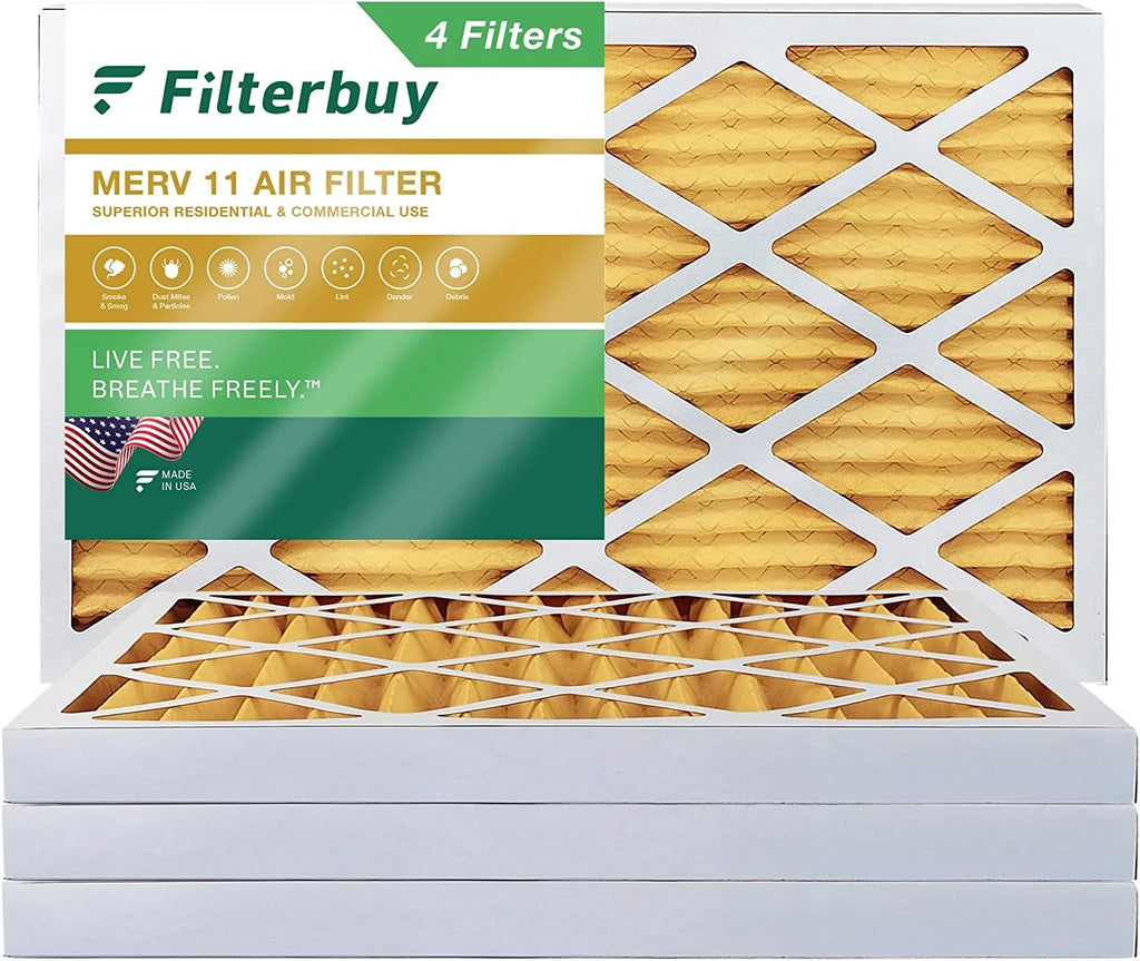 Filterbuy 8x20x2 Filters AC Pleated HVAC 11 Furnace Air MERV (4-Pack)