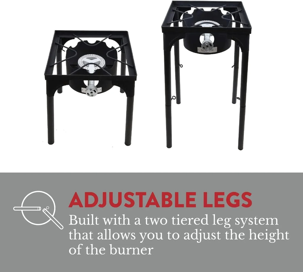 Regulator Steel Banjo Adjustable (1-Burner) exterior Stove PSI Height. 0-20 Hose Camp with and Braided Adjustable High Pressure