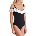 by Off One Women's Gala Gottex 14 Swimsuit, Piece Black/White, Profile The Shoulder