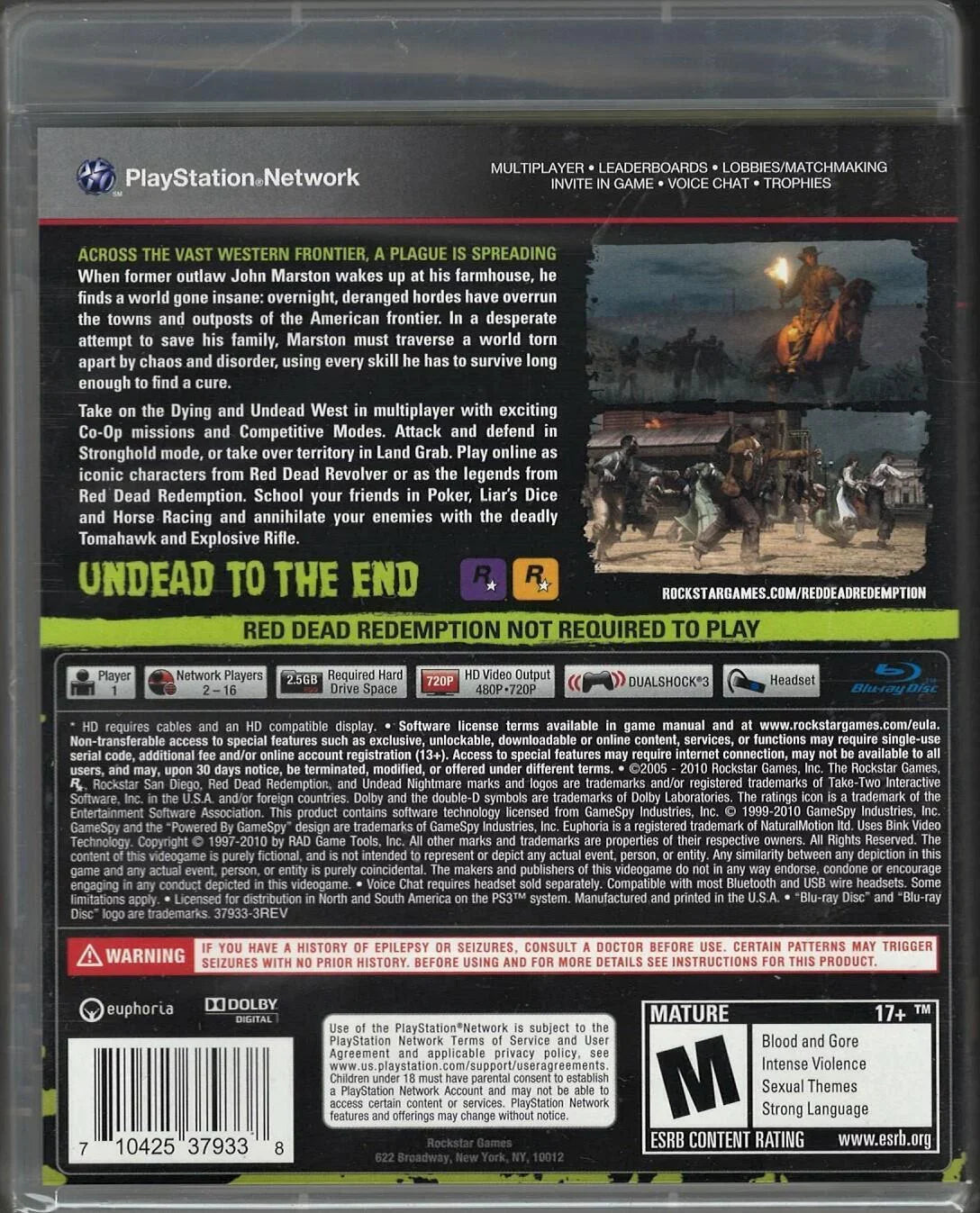 New Factory Redemption: Version) Red US Sealed Nightmare PS3 Dead Undead (Brand