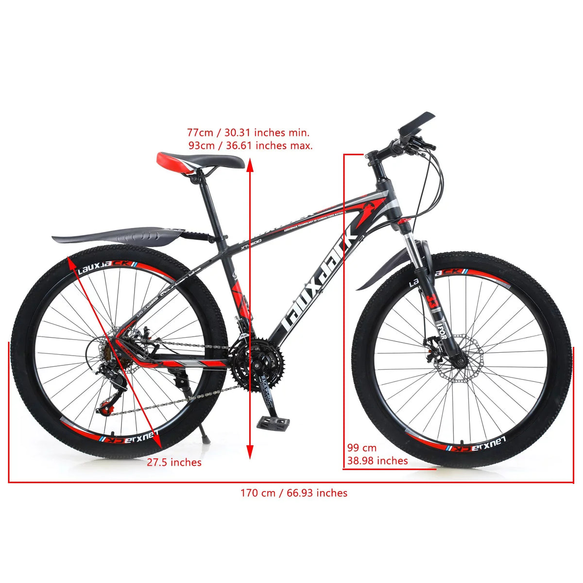 Wheels Pump Bikes Mountain 27.5" MTB+Bike Bicycle Lock+Air Speed Adults 21