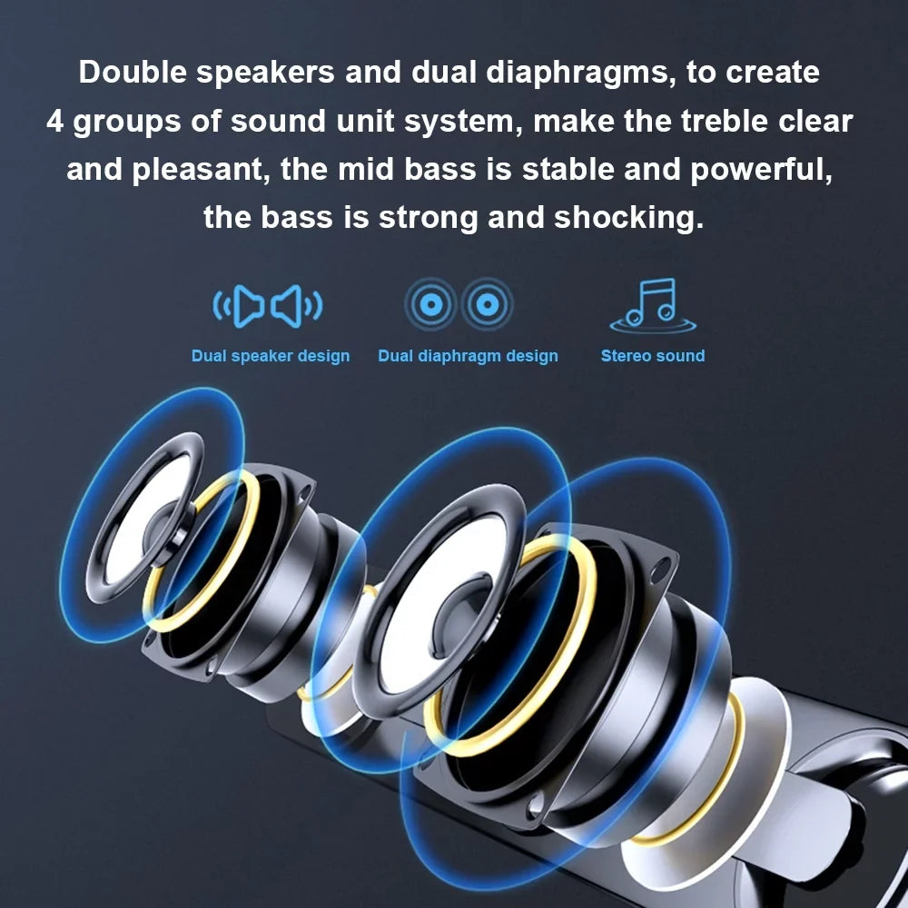 V-111 Computer Speaker Usb Wired Powerful Bar Stereo Subwoofer Bass Speaker Surround Sound Box For Pc Laptop Phone Tablet Mp3 Mp4