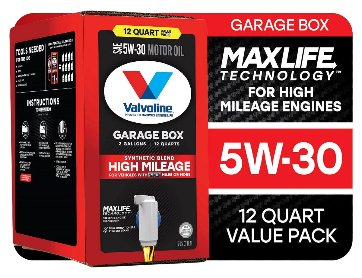 Box High Valvoline Oil Garage Blend 5W-30 Mileage Motor 12 MaxLife Synthetic QT