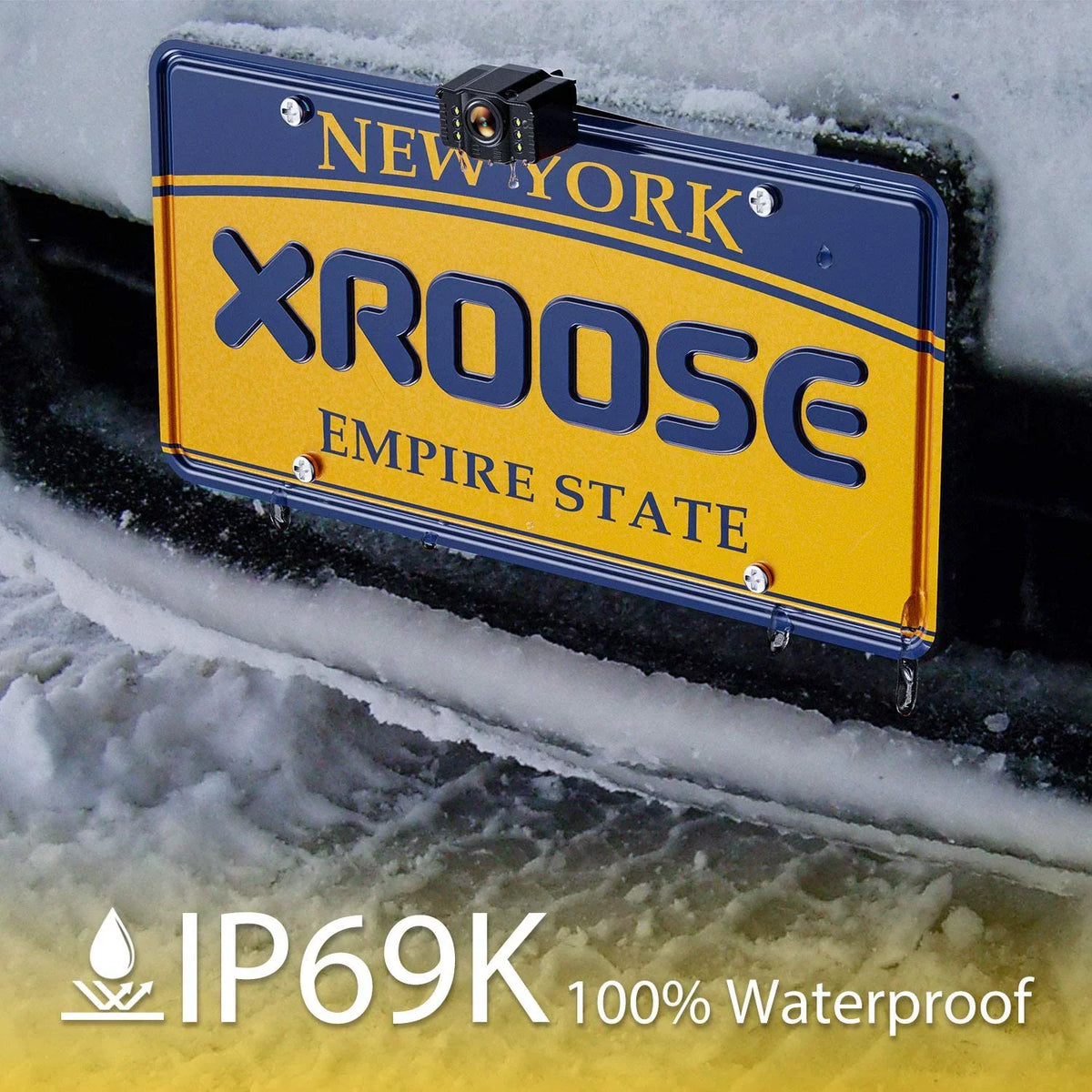 Xroose Night 149° IP69 View HD Camera, Backup Wide Field Plate License Colored S2 of Camera, Waterproof Wired