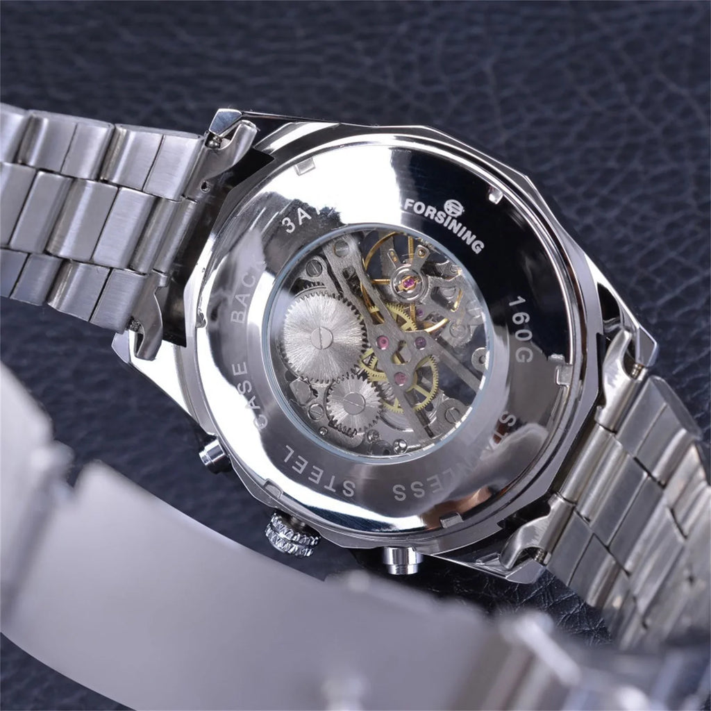 Up To 50% Off! Yohome Watch Steel Belt Full Hollow Mens Automatic Mechanical