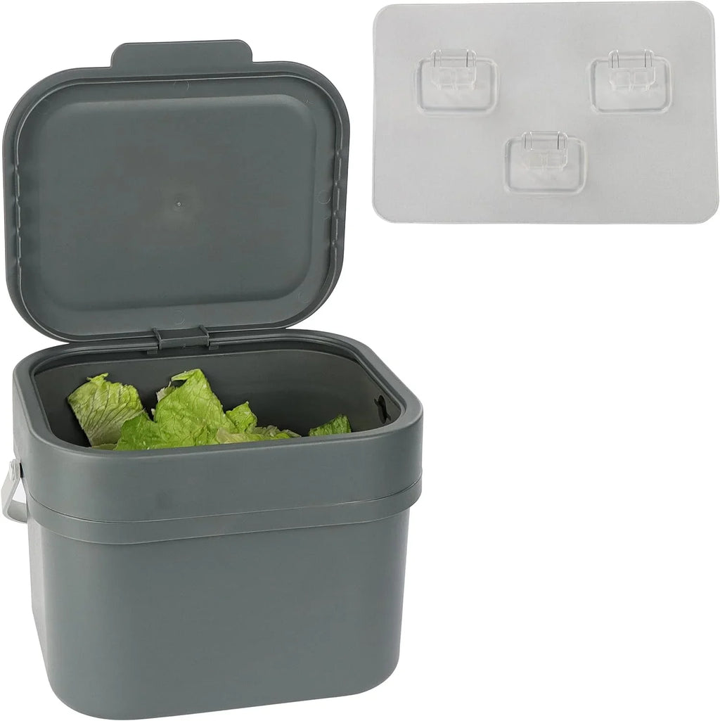 Kitchen For Compost Bucket Scraps, 4L 1Gal For - Small Wall Compost Bin Compost Countertop Bin - And Recycling More Trash, Food Aluminum Or Mounted Indoor Cabinet