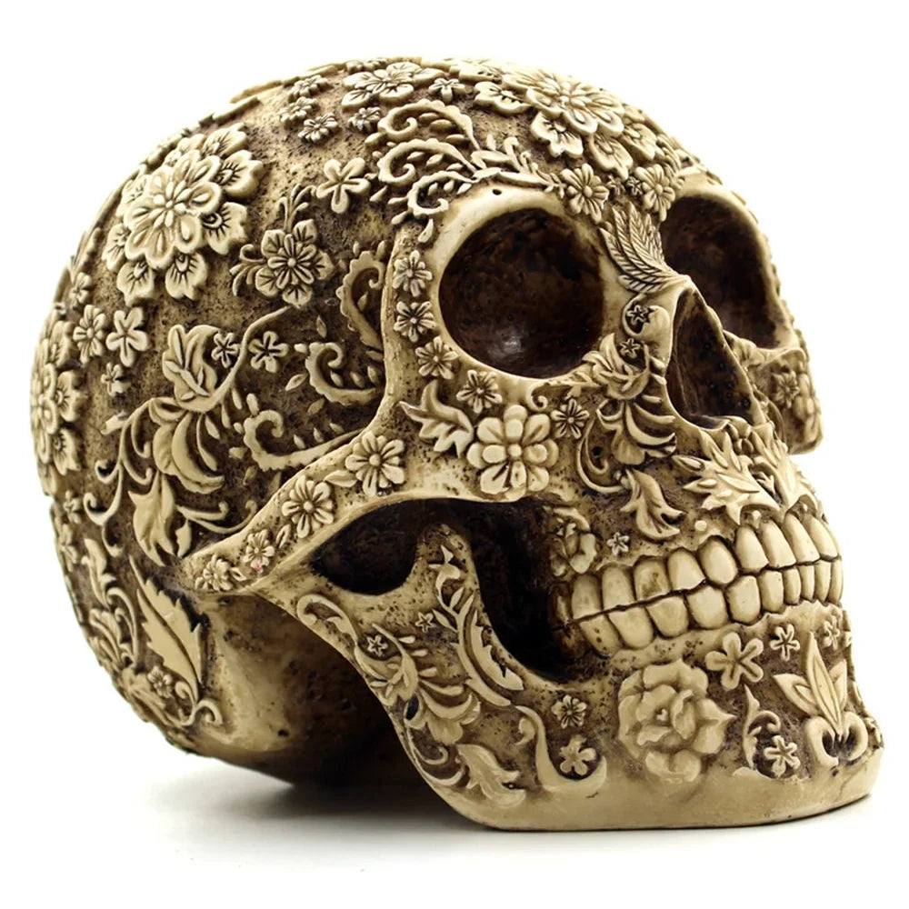 Skull And Props European Skull Trade Decoration Spoof American Retro Menghua Horror Foreign Halloween Decoration Face Mai Resin
