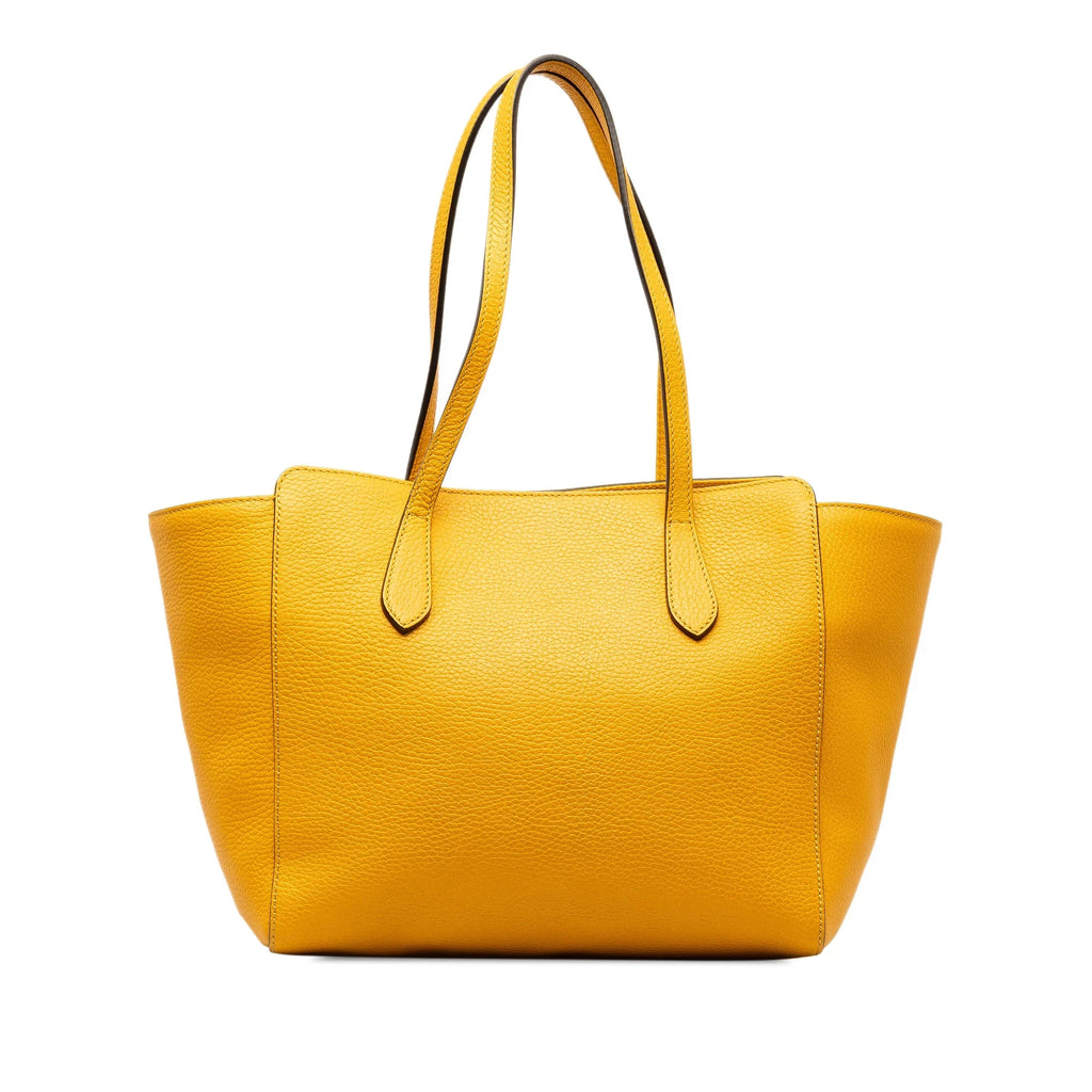 Yellow Pre-Owned Leather Unisex Medium Bag Authenticated Swing Tote Tote (Good) Calf