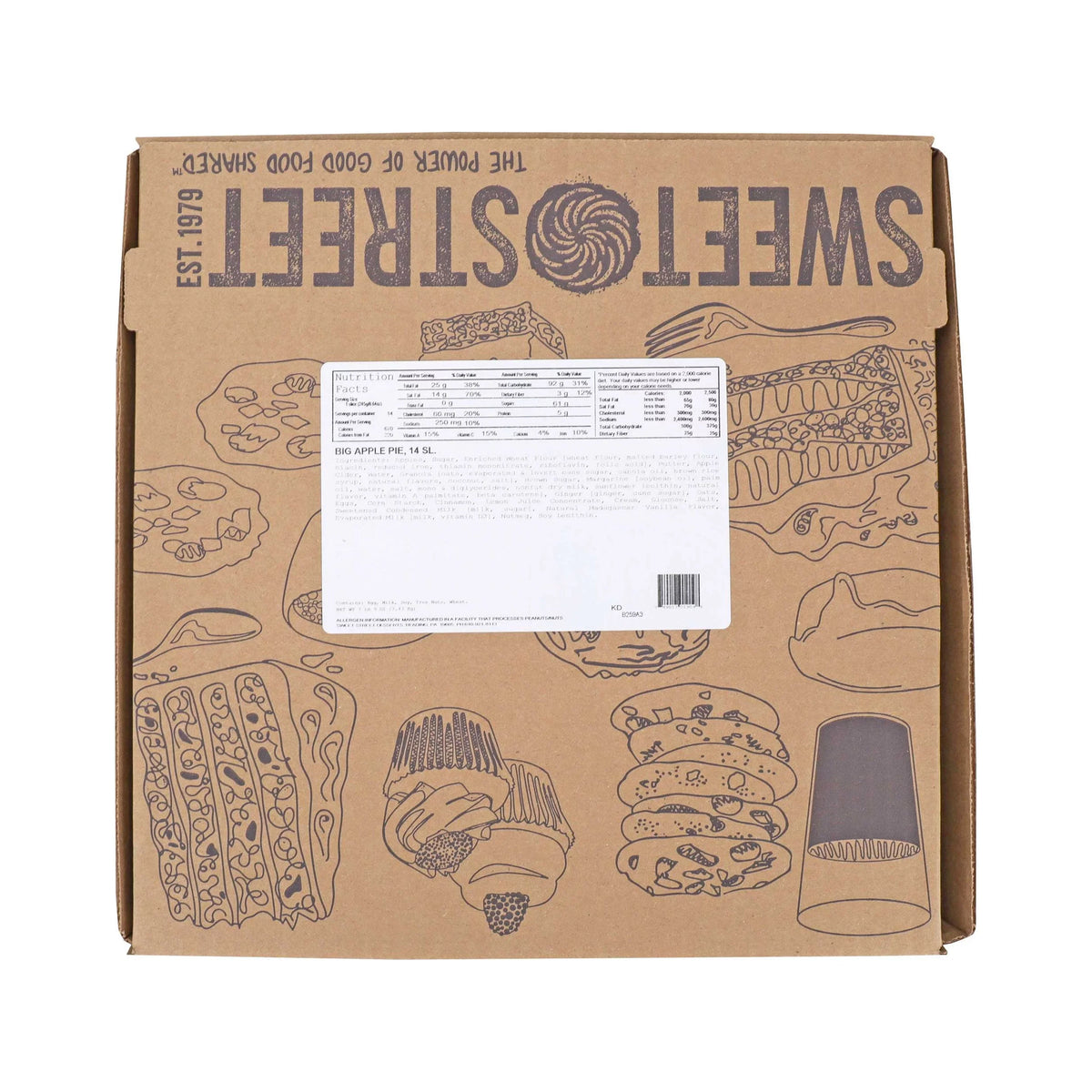 '-- Pie, 2 14 Street Slice Round Pound inch 7.56 Sweet 10 per case.
