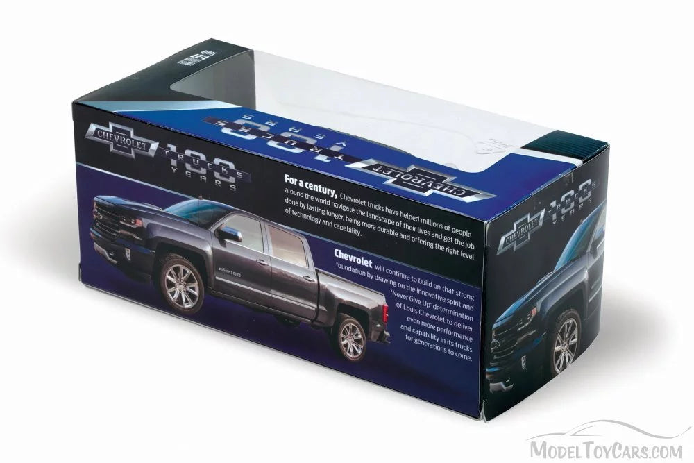2018 Chevy Silverado Pick-Up Truck (Centennial Edition), Steel Navy - Motor Max 79353Bu - 1/27 Scale Diecast Model Toy Car