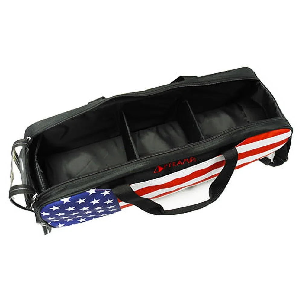 Side Roller Bowling Pouches - Accessory Pyramid Triple for With Lightweight Path Travel Top Clear and 2 Tote Built-In Designed Bag