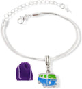 and Jewelry Emerald Blue Vehicle Charm Park VW Snake Chain Bus Green Bracelet