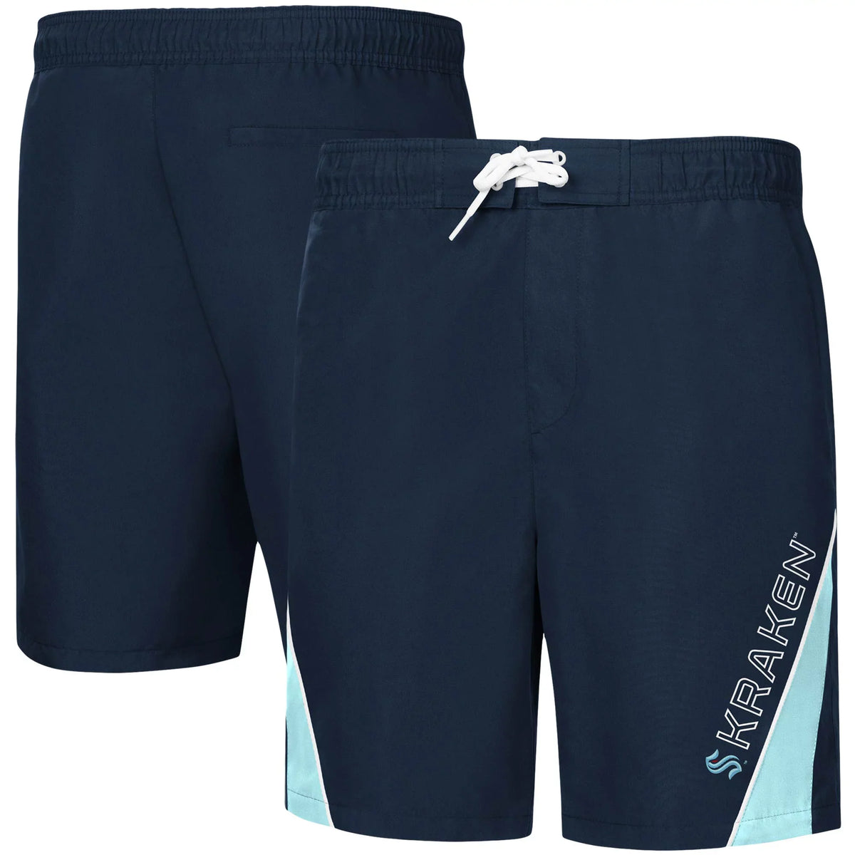 Men'S G-Iii Sports By Carl Banks Deep Sea Azure Seattle Kraken Sunrise Volley Swim Shorts