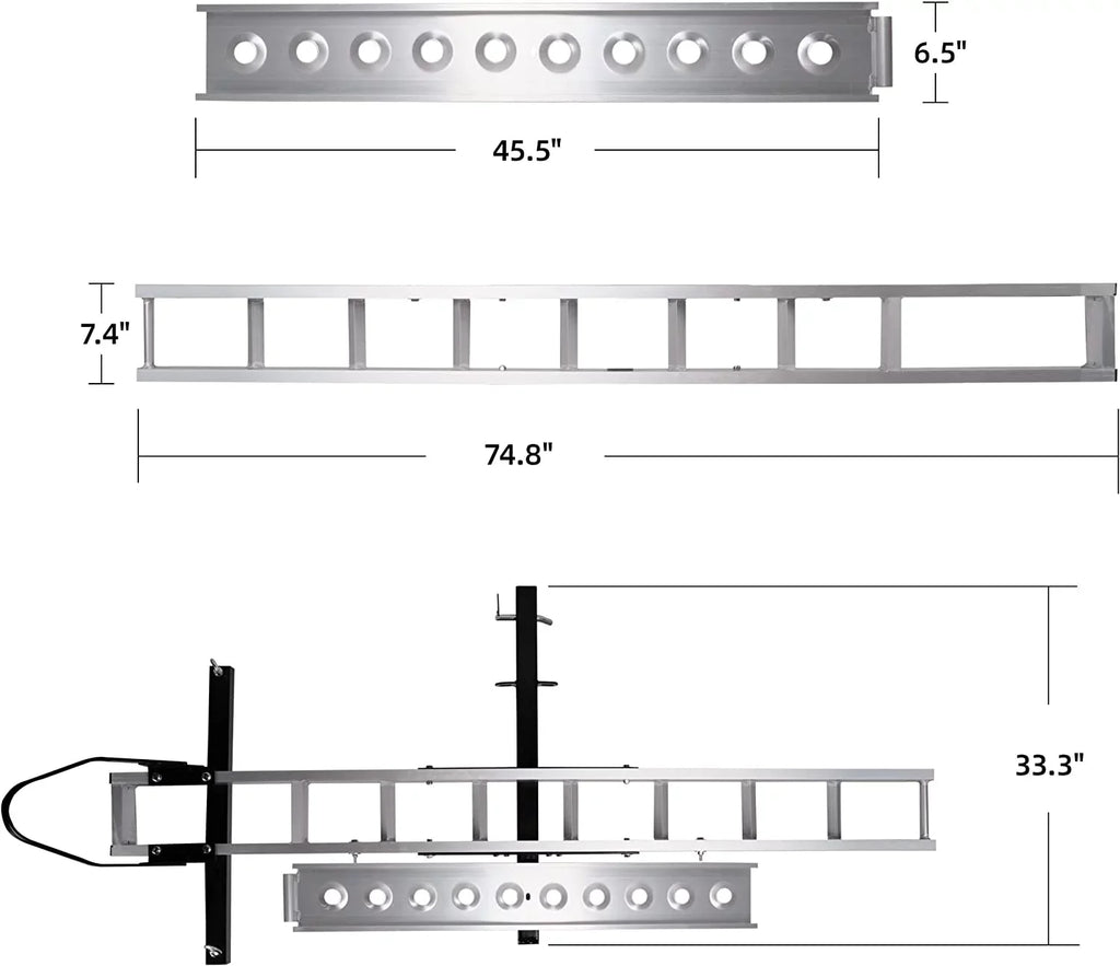 Loading Scooter Aluminum Bike receiver with Hauler Dirt Carrier Carrier Trailer Ramp, Motorcycle Rack 2" Hitch-Mounted Motorcycle Hitch