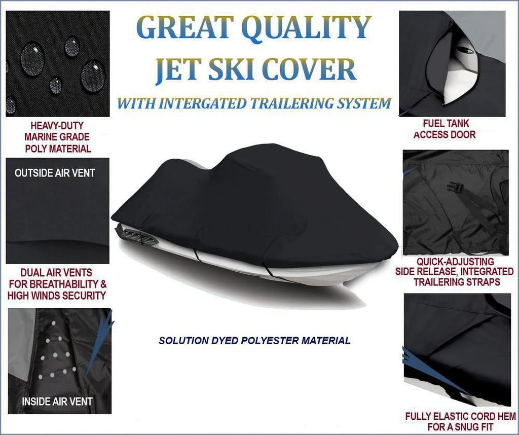 2012 Ski DENIER Compatible Cover Watercraft RXP Sea 2013 2014 - Cover X for Doo Sea-Doo 600 2015 BLACK 260 JetSki Jet