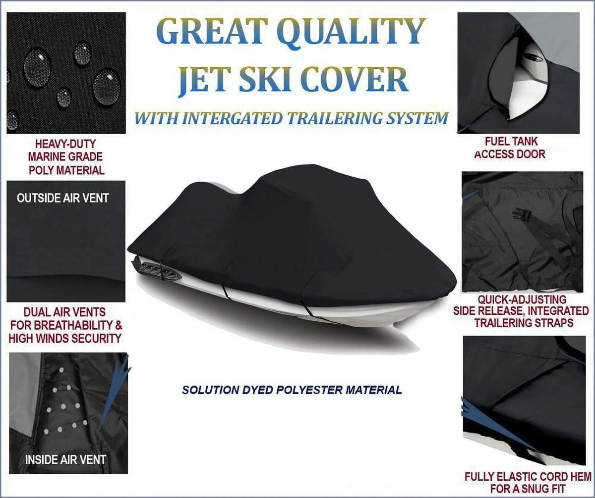 2012 Ski DENIER Compatible Cover Watercraft RXP Sea 2013 2014 - Cover X for Doo Sea-Doo 600 2015 BLACK 260 JetSki Jet
