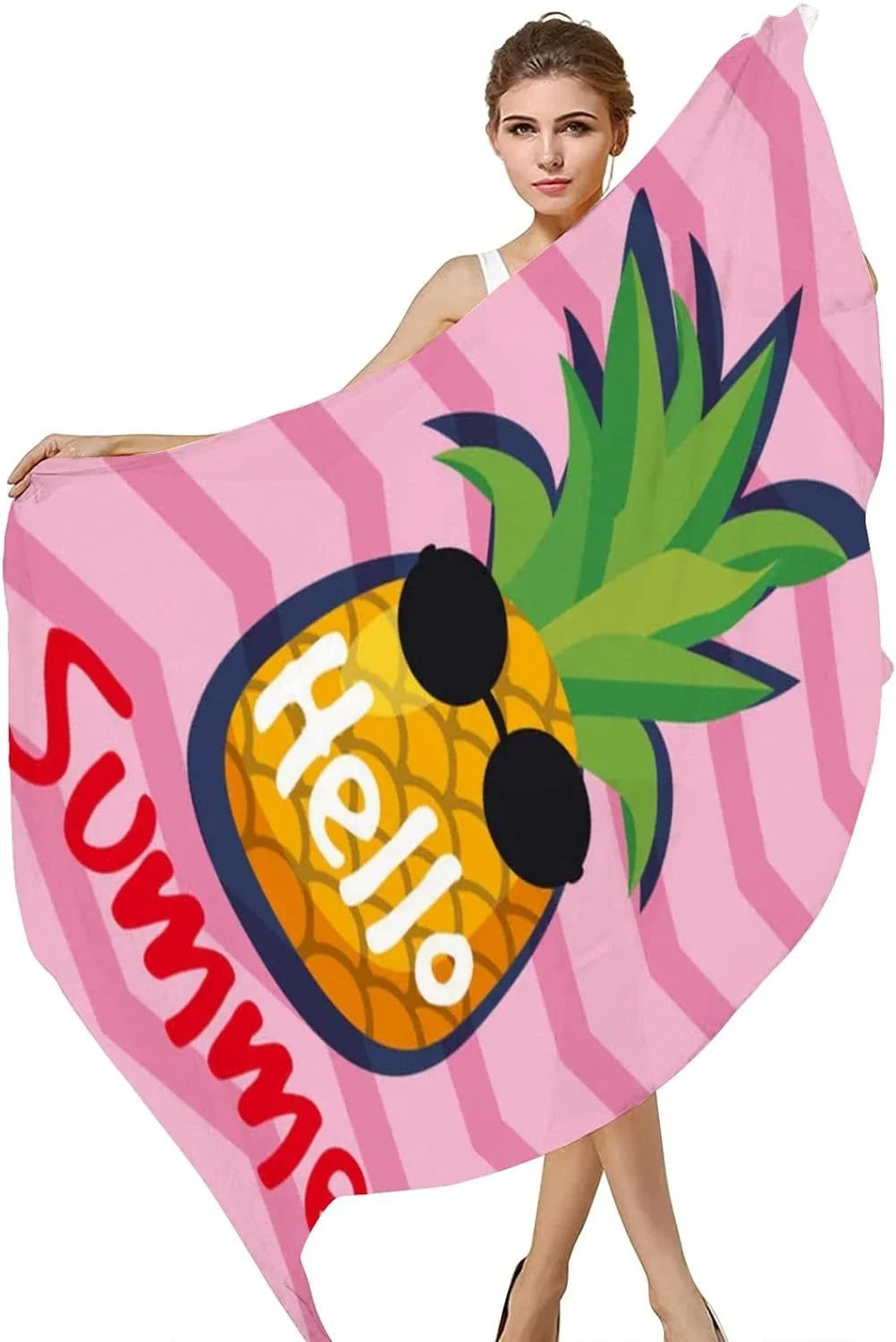 Wrap Pineapple Scarves for Lightweight Women Hyjoy Scarf Silk Beautiful Summer Girls Long Shawl Neck with