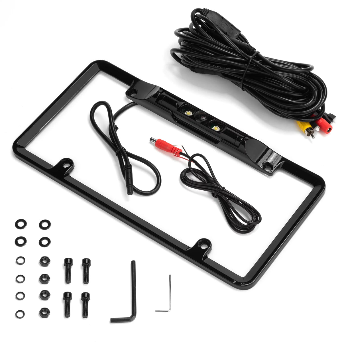 Boyo Vtl300Cl - Full-Frame License Plate Backup Camera With Parking Lines And Led Lights (Black)