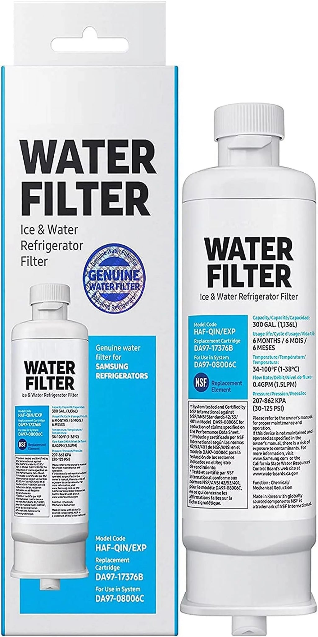 (Packaging Vary) HAF-QIN/EXP, Filter Samsumg HAF-QIN DA9717376B liquid for DA97-17376B Refrigerator May Replacement RF23M8070SG,3-Pack