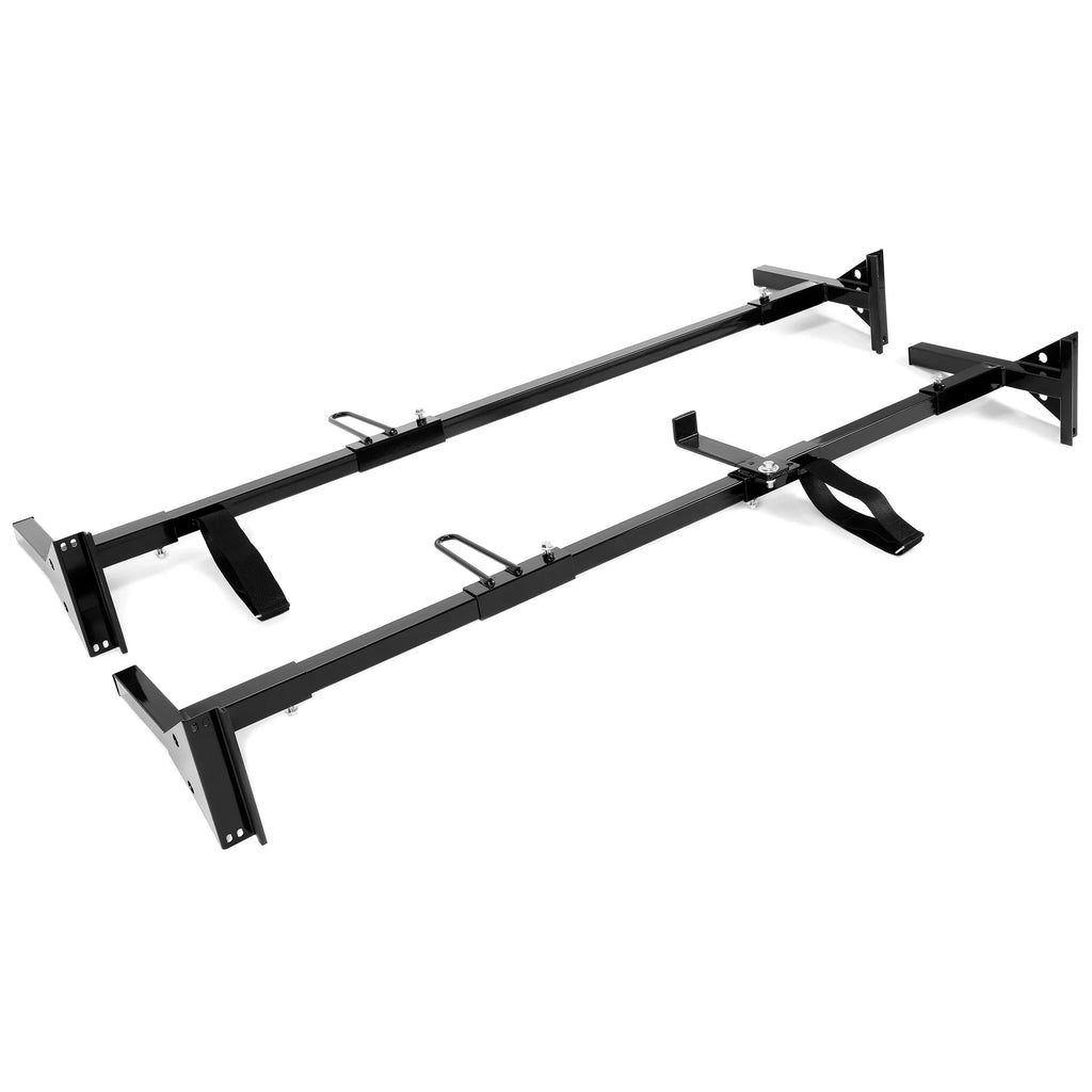 Vans Kojem for Express Universal Steel Adjustable 68"-75" Mount GMC Rack Rack Savana Bars E-Series Roof Chevy Ladders Full-dimension 2 Carry