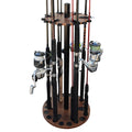 Rush Creek Creations 38-4056 Walnut 24 Fishing Rod Rack With Extension Post