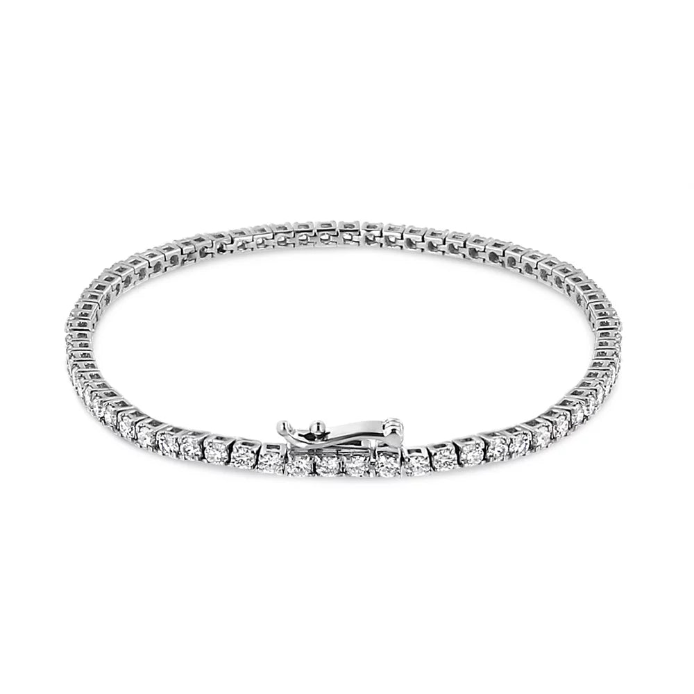 14K White Gold 2.0 Cttw Lab Grown Diamond 7.25" Classic Tennis Bracelet (F-G Color, Vs2-Si1 Clarity)