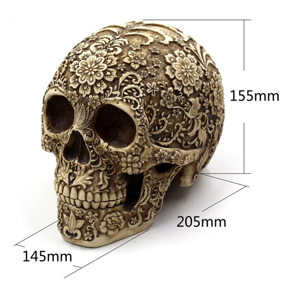 Skull And Props European Skull Trade Decoration Spoof American Retro Menghua Horror Foreign Halloween Decoration Face Mai Resin