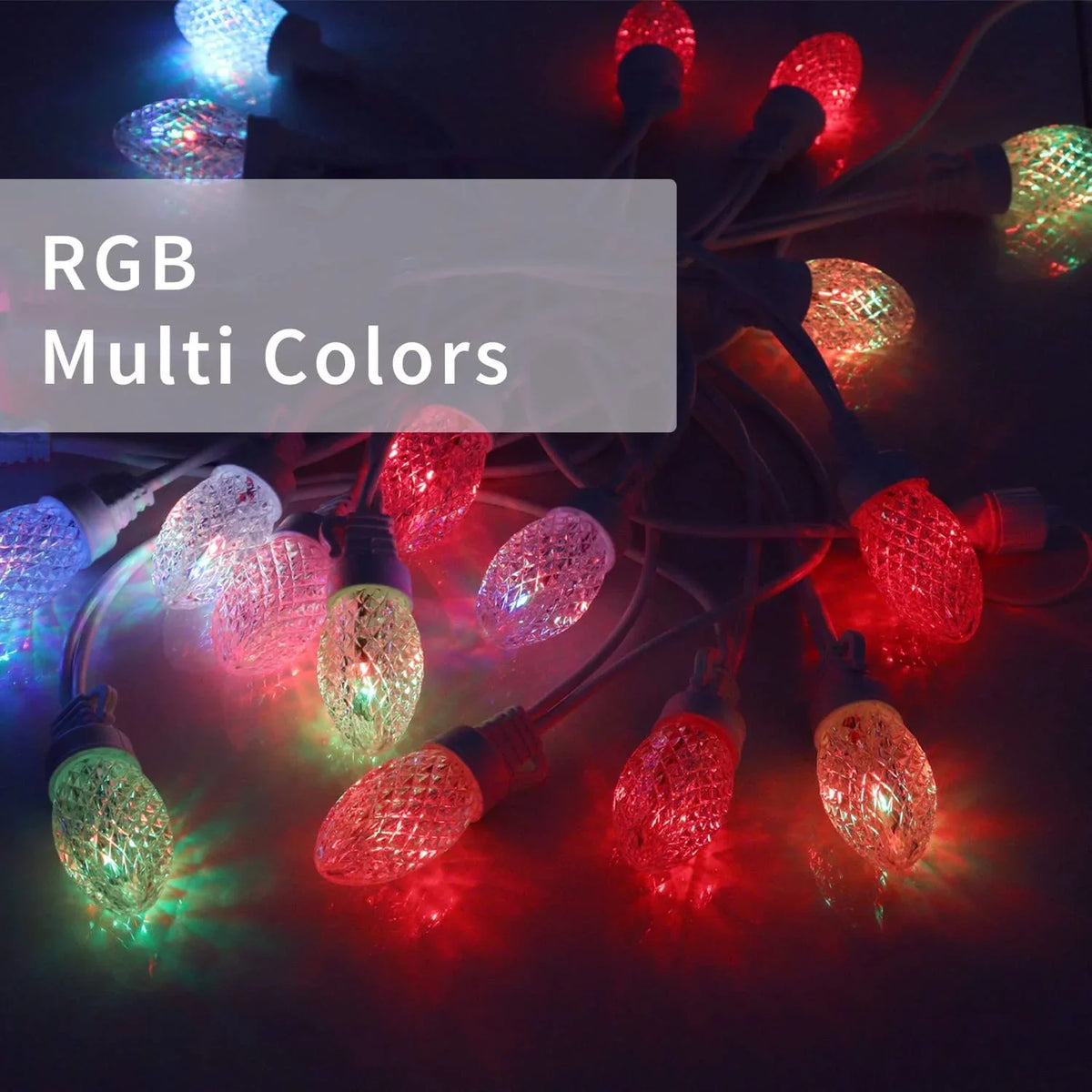 Eva'S Lamp C9 Christmas Lights Outdoor, 23Ft 20 Bulbs Color Changing Led String Lights Waterproof