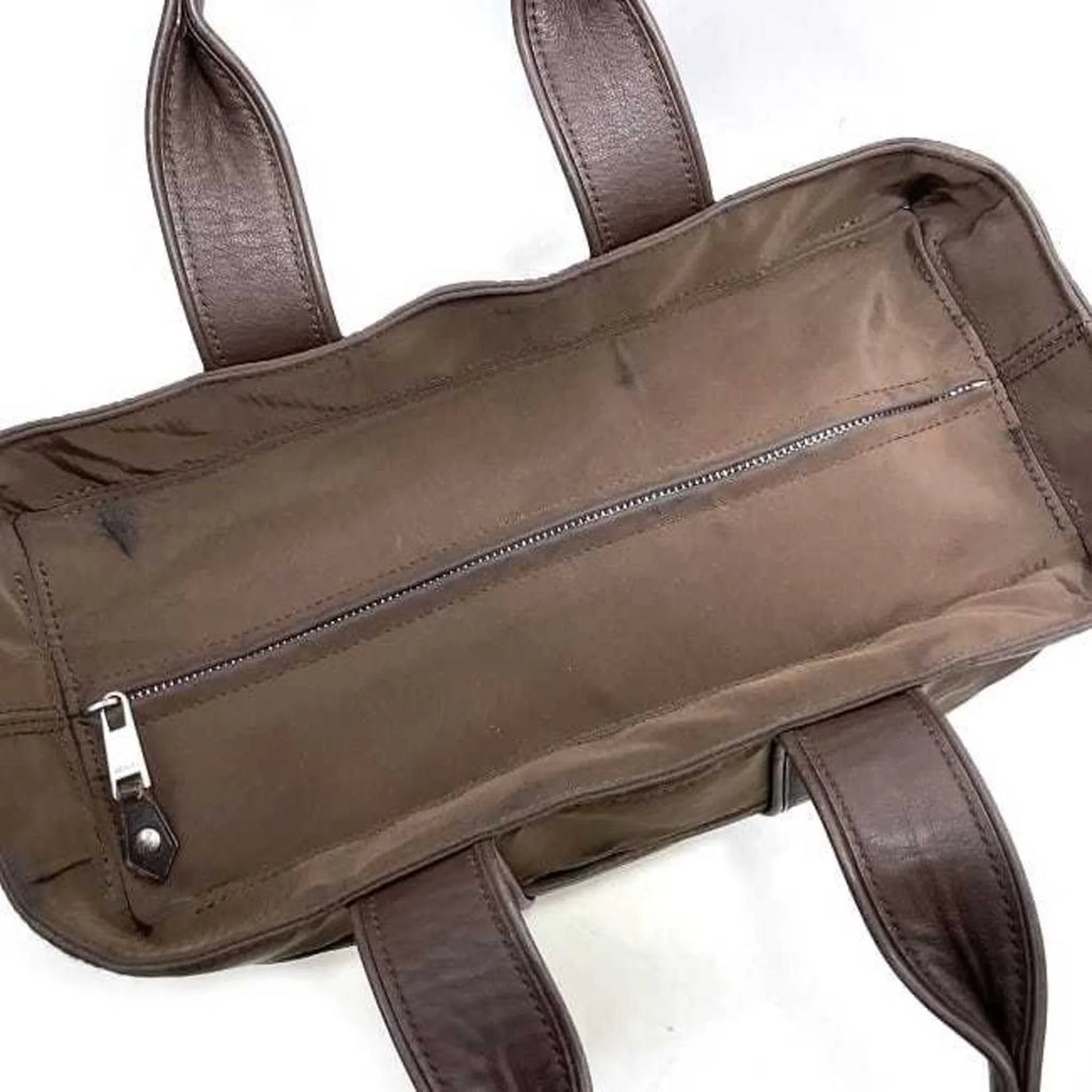 Second-Hand Hermes Tote Bag Acapulco Pm Brown Silver Handbag Nylon Leather Hermes Women'S (Fair)