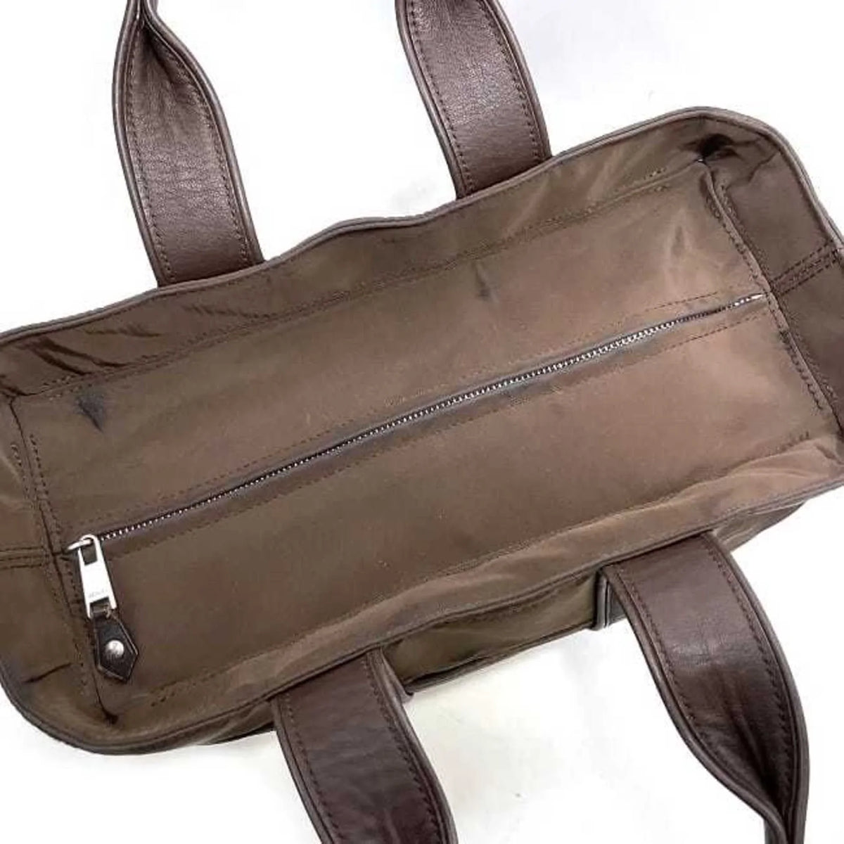 Second-Hand Hermes Tote Bag Acapulco Pm Brown Silver Handbag Nylon Leather Hermes Women'S (Fair)