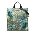 Authenticated Pre-Owned Convertible Unisex Fabric (Good) Soft Canvas GG Tote Blooms Satchel Supreme Blue Coated