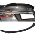 Ikon Motorsports Compatible With 12-23 Tesla Model S H Style Rear Trunk Spoiler Wing - Carbon Fiber Cf 2012 2013 2014 2015 2016 2017 2018