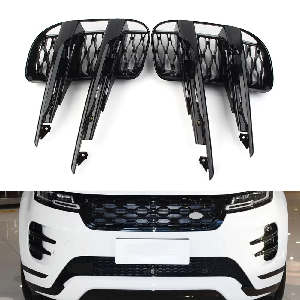 Zs Gloss Black Car Front Bumper Left Grille 1Pcs For Land Rover Range Rover Evoque 2019 2020 2021 2022 Lr114729