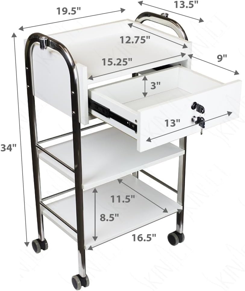 Supreme Medical Dental Mobile Utility Cabinet & Cart with Steel Frame with Single Lockable Drawer