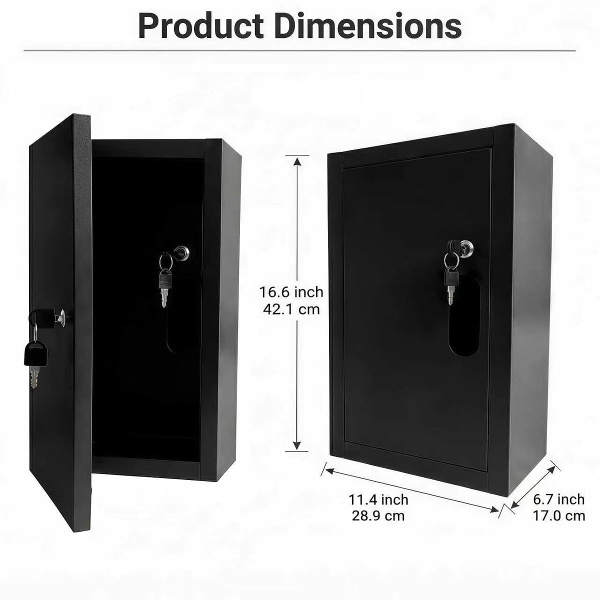 Locking Medicine Cabinet, Narcotics Cabinet with Dual Lock Doors, Wall Mounted Metal Medication Storage Cabinet, Secure Drug Storage Box for Clinics Pharmacies Veterinary Offices&Healthcare Facilities