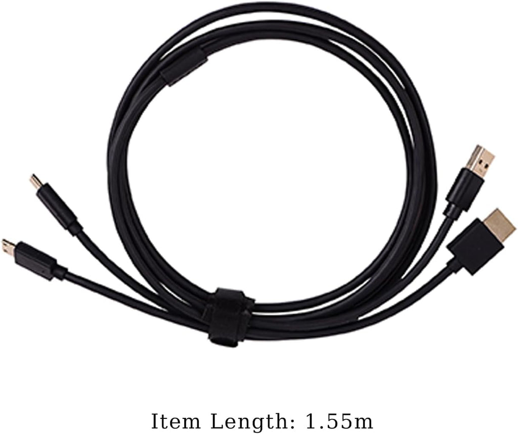 2-in-1 Cable HD USB Type C 1.55m for Graphics Tablet Monitor