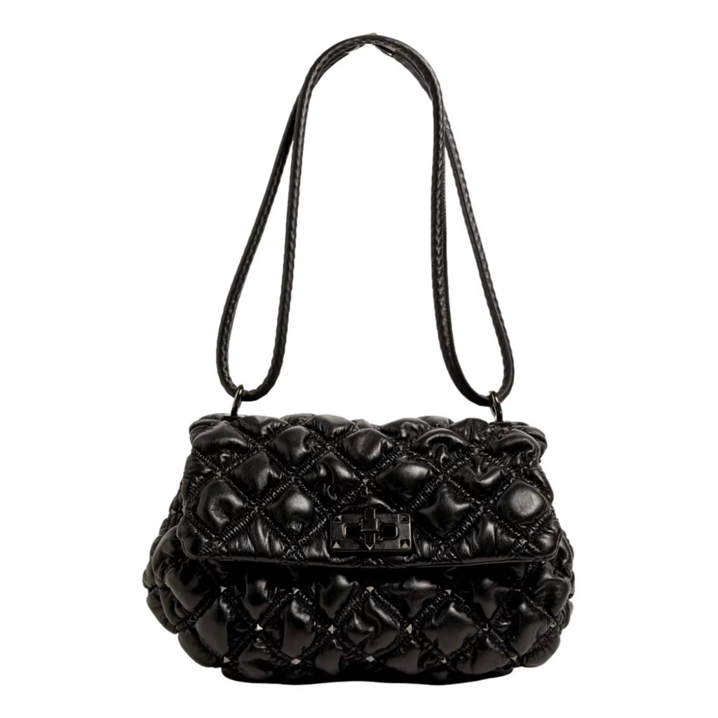 Black Medium Studded Valentino Garavani Spikeme Bag Leather Crossbody