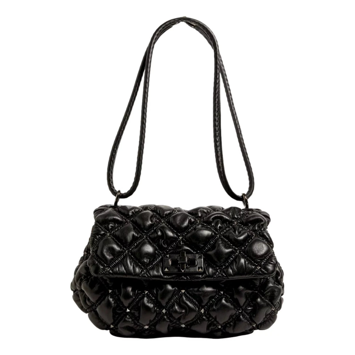 Black Medium Studded Valentino Garavani Spikeme Bag Leather Crossbody