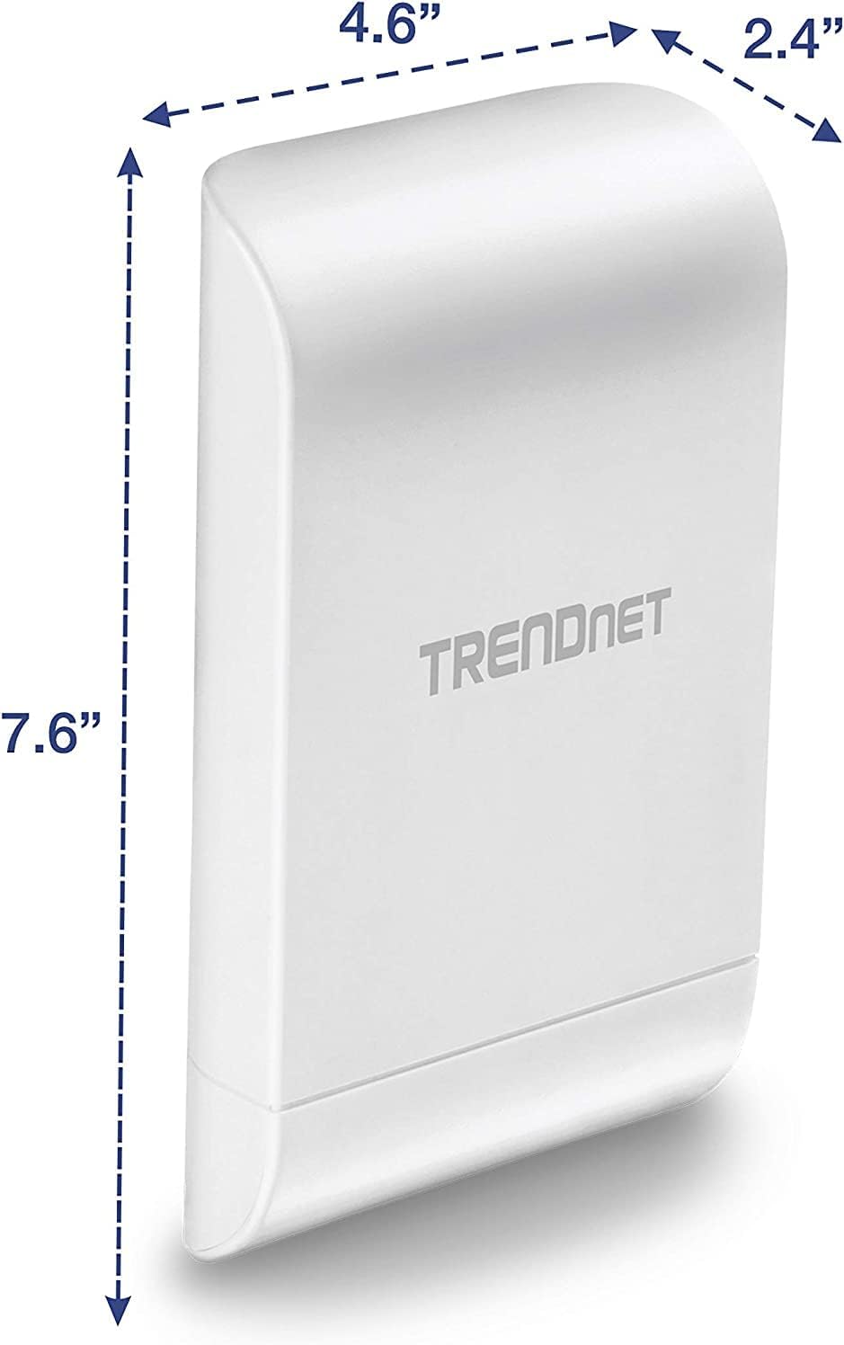 TRENDnet 10dBi Wireless N300 Outdoor PoE Access Point, TEW-740APBO, Point-to-Point (2.4 GHz), Multiple SSID, AP, WDS, Client Bridge, WISP, IPX6 Rated Housing, Built-in 10 dBi Directional Antenna
