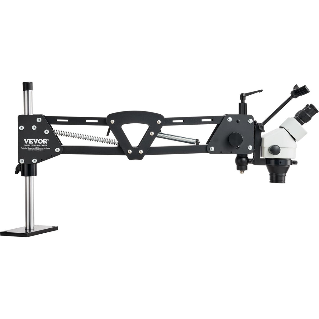VEVOR Multi-Directional Microscope with Spring Bracket, Micro Jewelry Inlaid Stand, with Integrated USB Ring LED Light, 7X-45X Magnification Jewelry Microscope, Jewelers Microscope for Jewelry Inlay