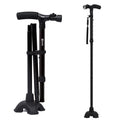 Folding Collapsible Travel Hiking Walking Stick With Led Light,Cushion Handle Adjustable Folding Cane For Men And Women