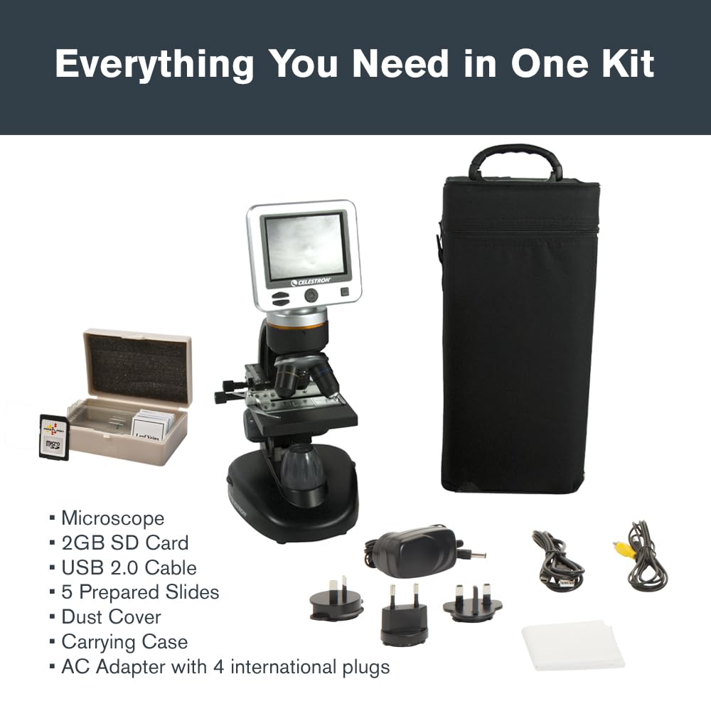 Celestron TetraView LCD Digital Microscope with 180Â° Swivel Screen
