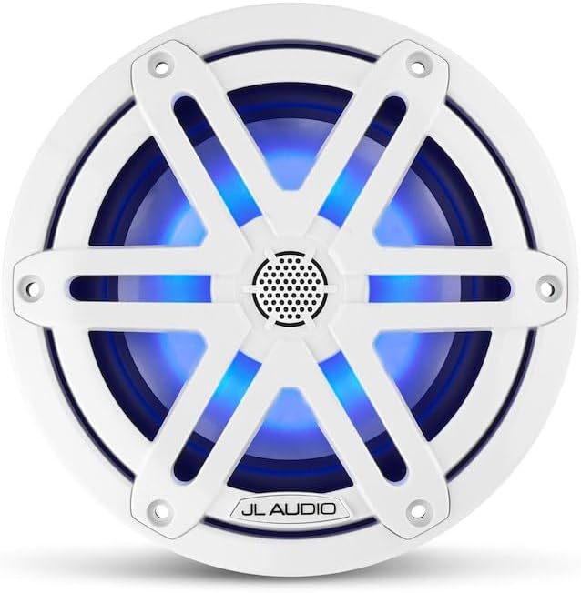 JL Audio M3 Series 6.5" Marine Coaxial Speakers w/Gloss White Sport Grilles w/RGB LED Lighting - M3-650X-S-Gw-i [010-03064-00]