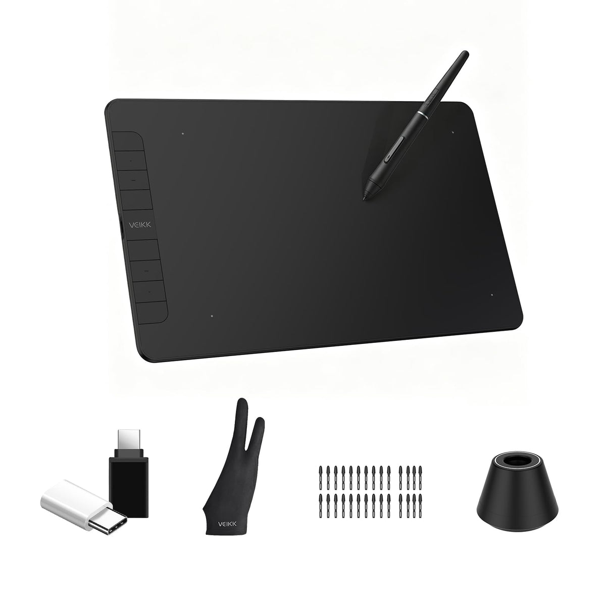 VEIKK Drawing Tablet Voila L 10X6 inch,Upgrade 16384 Levels Pen Pressure