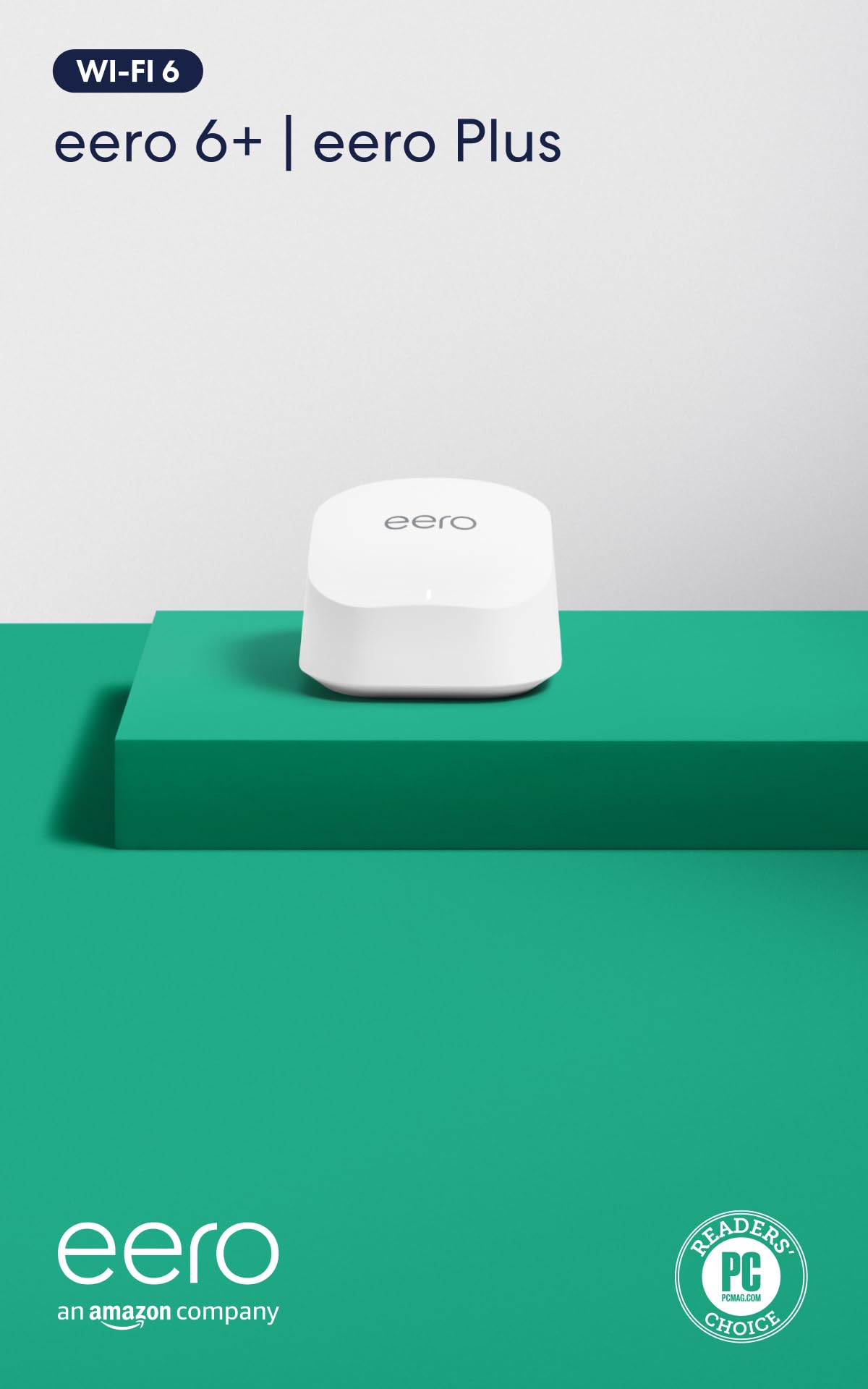 Amazon eero 6+ mesh wifi router - Supports internet plans up to a Gigabit, Coverage up to 1,500 sq. ft., Connect 75+ devices, 1-pack