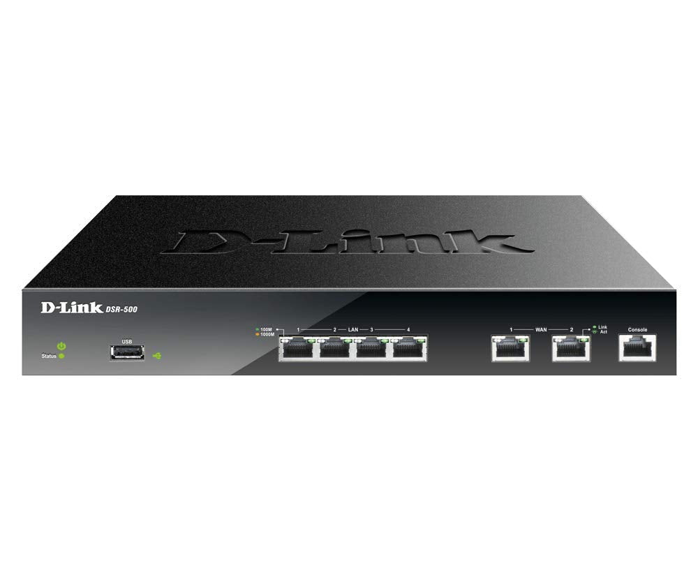 D-Link Gigabit VPN Router âPerfect for Remote and Hybrid Work â4 Port Gigabit Dual WAN Failover âEnterprise-Grade Encryption âFollows TAA/NDAAâLimited Lifetime Protection (DSR-250V2)