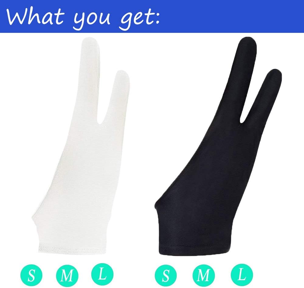 6 Pcs Artist Glove for Drawing Tablets, Digital Drawing Glove in 3 Sizes â S, M, L