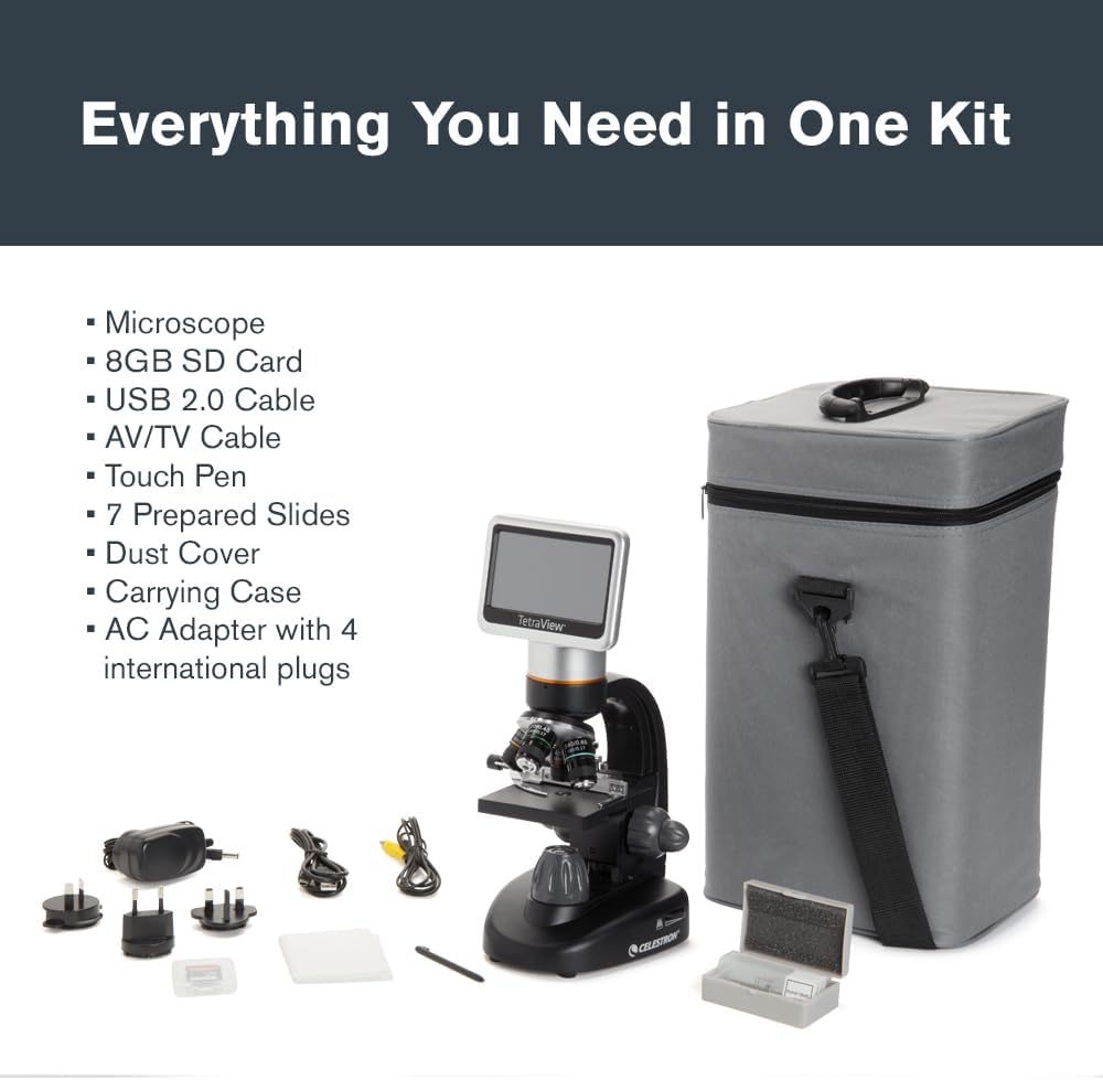 Celestron TetraView LCD Digital Microscope with 180Â° Swivel Screen