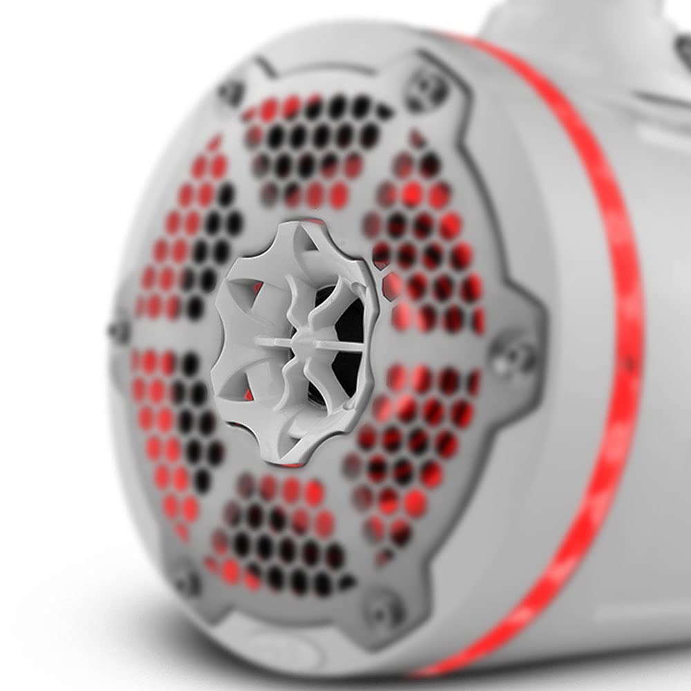 DS18 CF-X10TPNEO 10" Neodymium Marine Wakeboard Tower Speakers with Bullet Tweeter, Passive Radiator and RGB LED Lights - High Performance, Marine Grade IP65 Rated, 900W Max 300W RMS 4 Ohms (Pair)